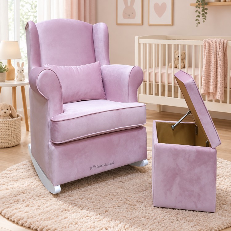 Kayık Emzirme Koltuğu Pembe Sandıklı