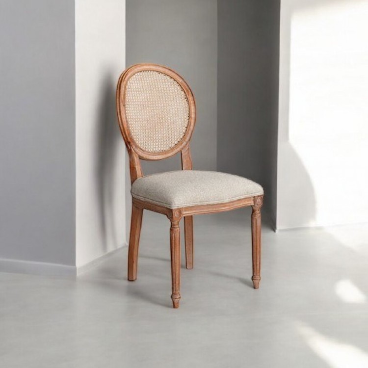 Hasırlı Madalyon Sandalye