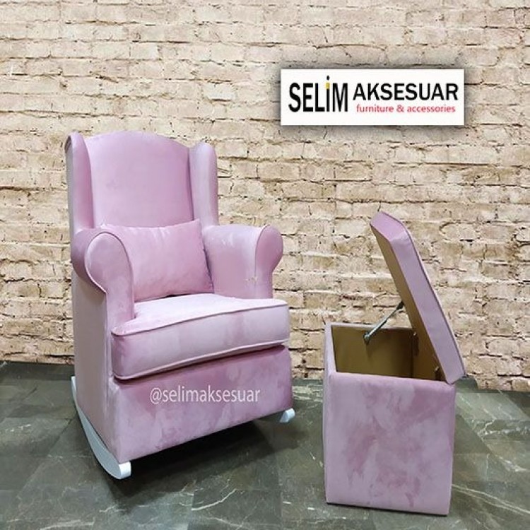 Kayık Emzirme Koltuğu Pembe Sandıklı