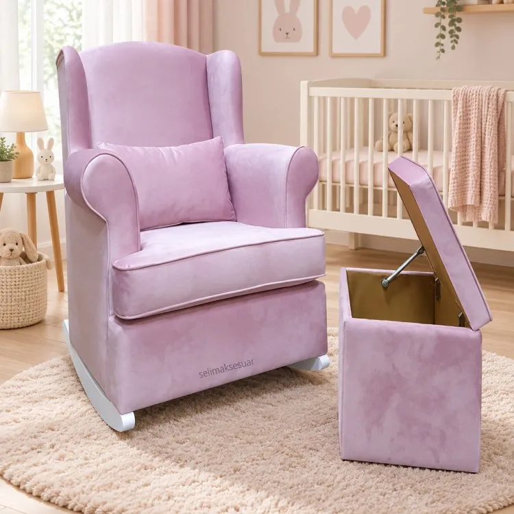 Kayık Emzirme Koltuğu Pembe Sandıklı